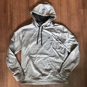 Men’s Champion Grey Hooded Sweatshirt- Medium